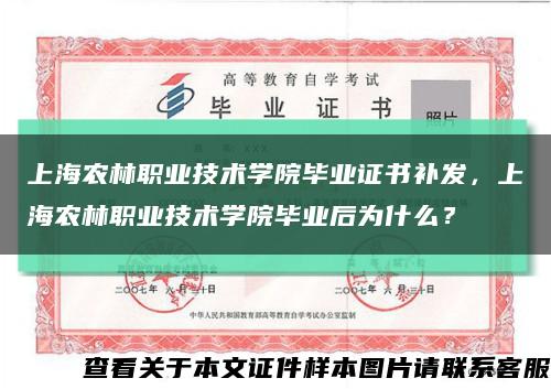上海农林职业技术学院毕业证书补发，上海农林职业技术学院毕业后为什么？缩略图