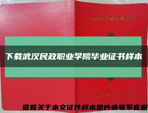 下载武汉民政职业学院毕业证书样本缩略图