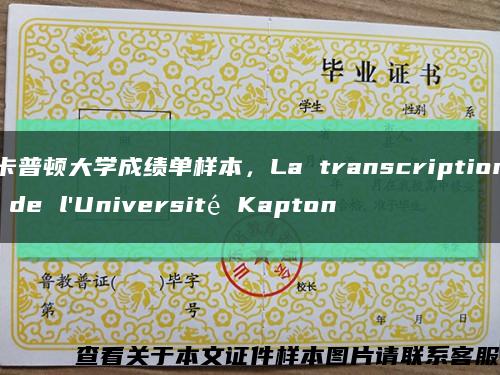 卡普顿大学成绩单样本，La transcription de l'Université Kapton缩略图