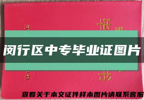 闵行区中专毕业证图片缩略图