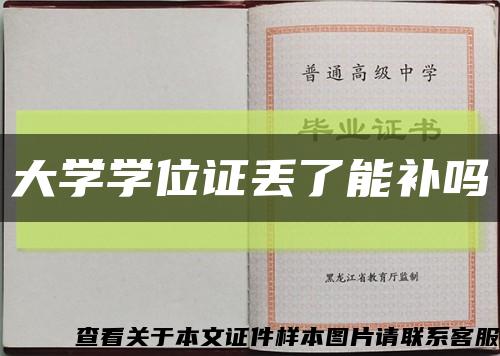 大学学位证丢了能补吗缩略图