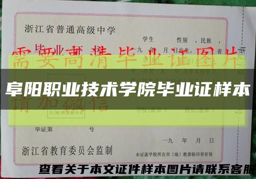 阜阳职业技术学院毕业证样本缩略图