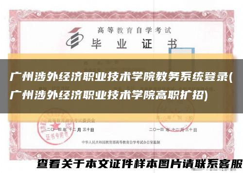 广州涉外经济职业技术学院教务系统登录(广州涉外经济职业技术学院高职扩招)缩略图