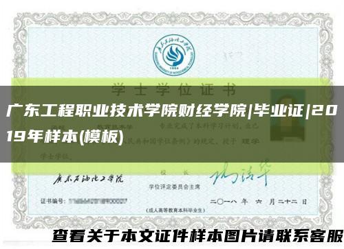 广东工程职业技术学院财经学院|毕业证|2019年样本(模板)缩略图