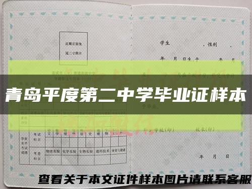 青岛平度第二中学毕业证样本缩略图