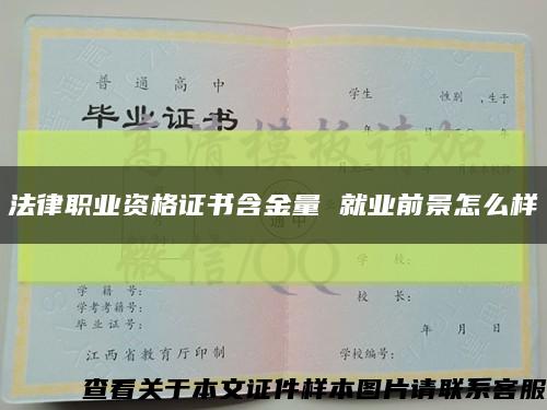 法律职业资格证书含金量 就业前景怎么样缩略图