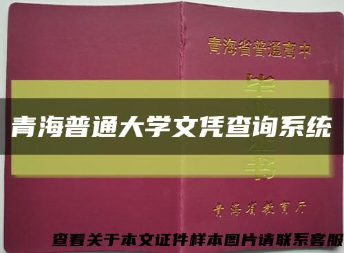 青海普通大学文凭查询系统缩略图