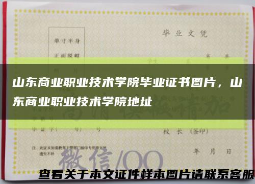 山东商业职业技术学院毕业证书图片，山东商业职业技术学院地址缩略图