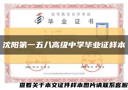 沈阳第一五八高级中学毕业证样本缩略图