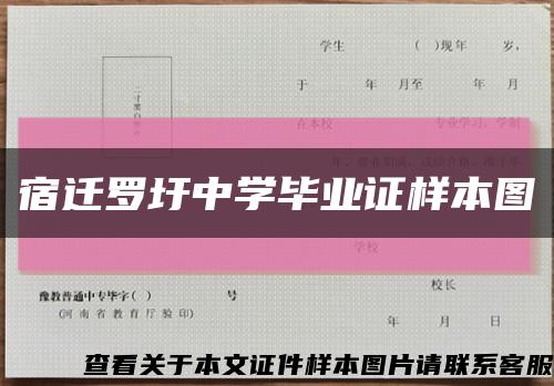 宿迁罗圩中学毕业证样本图缩略图