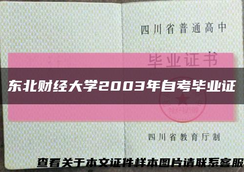 东北财经大学2003年自考毕业证缩略图
