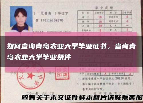 如何查询青岛农业大学毕业证书，查询青岛农业大学毕业条件缩略图