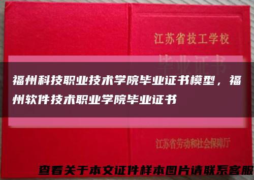 福州科技职业技术学院毕业证书模型，福州软件技术职业学院毕业证书缩略图