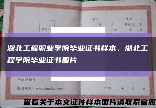 湖北工程职业学院毕业证书样本，湖北工程学院毕业证书图片缩略图