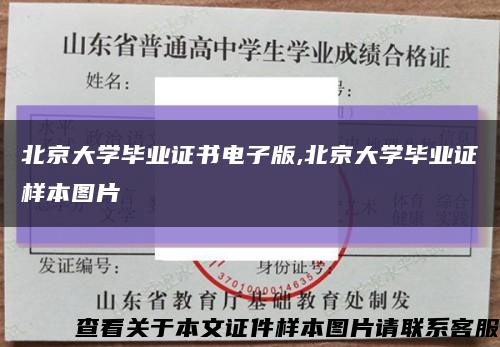 北京大学毕业证书电子版,北京大学毕业证样本图片缩略图
