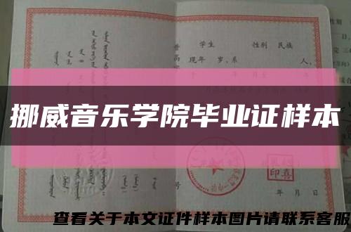 挪威音乐学院毕业证样本缩略图