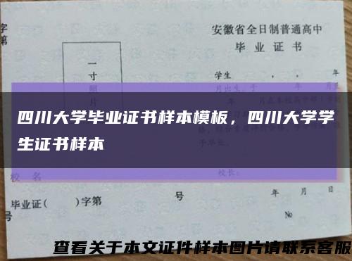 四川大学毕业证书样本模板，四川大学学生证书样本缩略图