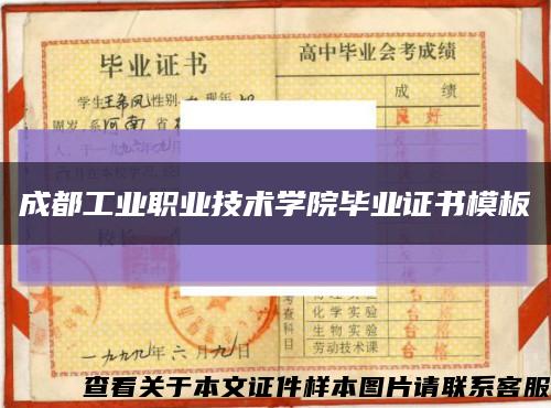 成都工业职业技术学院毕业证书模板缩略图