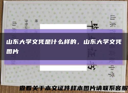 山东大学文凭是什么样的，山东大学文凭图片缩略图