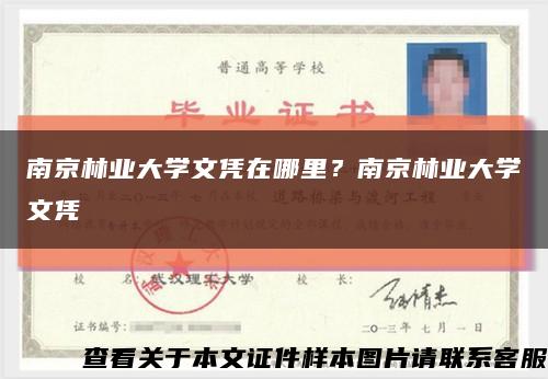南京林业大学文凭在哪里？南京林业大学文凭缩略图