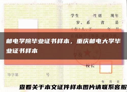 邮电学院毕业证书样本，重庆邮电大学毕业证书样本缩略图