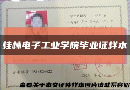 桂林电子工业学院毕业证样本缩略图