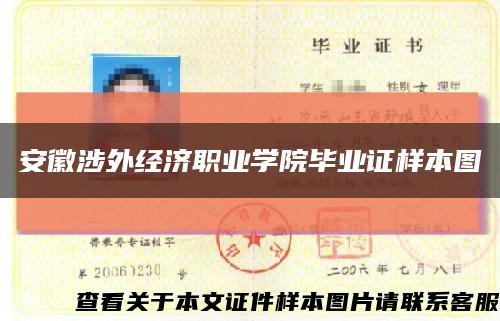 安徽涉外经济职业学院毕业证样本图缩略图