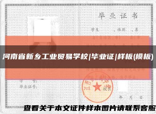 河南省新乡工业贸易学校|毕业证|样板(模板)缩略图