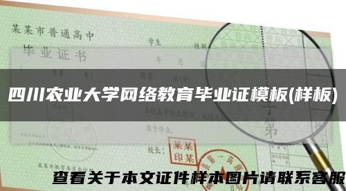四川农业大学网络教育毕业证模板(样板)缩略图