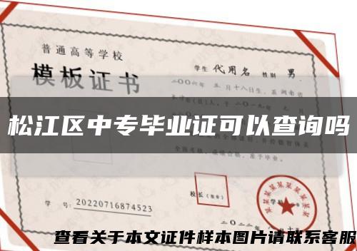 松江区中专毕业证可以查询吗缩略图