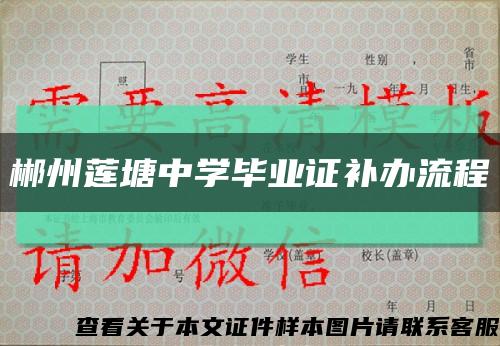 郴州莲塘中学毕业证补办流程缩略图