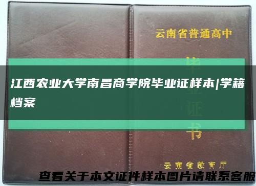 江西农业大学南昌商学院毕业证样本|学籍档案缩略图