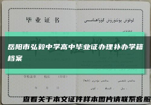 岳阳市弘毅中学高中毕业证办理补办学籍档案缩略图