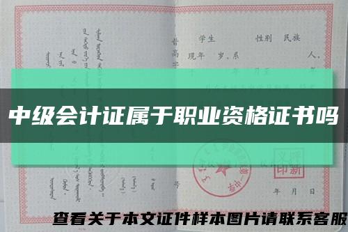 中级会计证属于职业资格证书吗缩略图