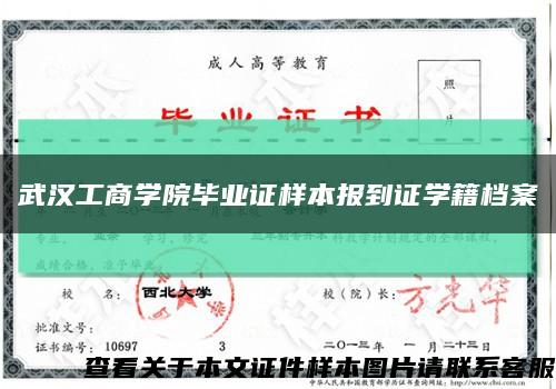 武汉工商学院毕业证样本报到证学籍档案缩略图