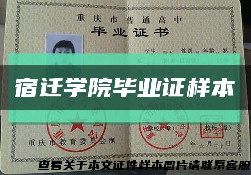 宿迁学院毕业证样本缩略图