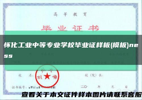 怀化工业中等专业学校毕业证样板(模板)ness缩略图