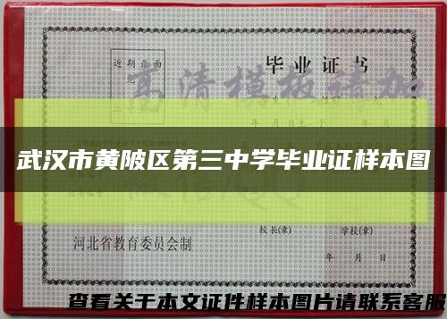 武汉市黄陂区第三中学毕业证样本图缩略图