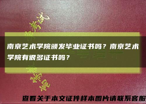 南京艺术学院颁发毕业证书吗？南京艺术学院有很多证书吗？缩略图