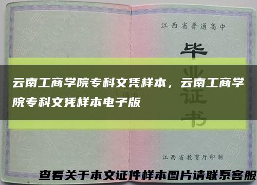 云南工商学院专科文凭样本，云南工商学院专科文凭样本电子版缩略图