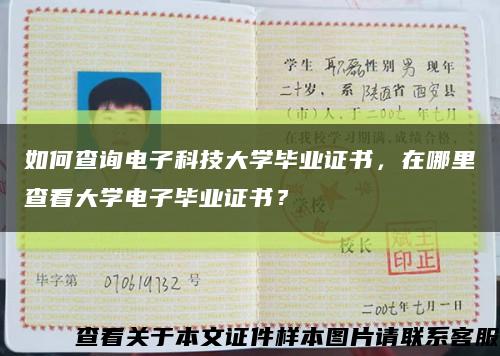 如何查询电子科技大学毕业证书，在哪里查看大学电子毕业证书？缩略图