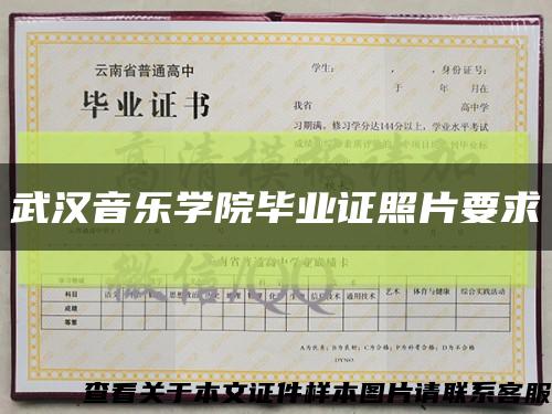 武汉音乐学院毕业证照片要求缩略图