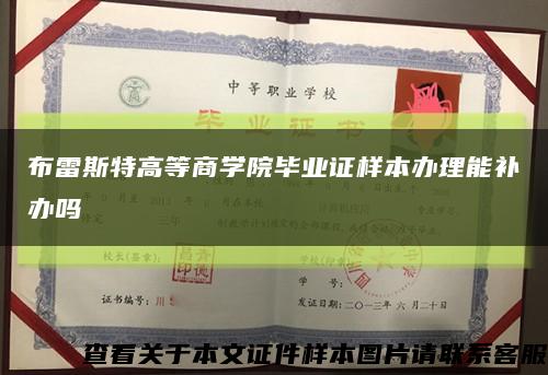 布雷斯特高等商学院毕业证样本办理能补办吗缩略图