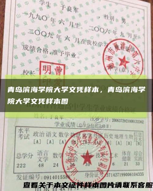 青岛滨海学院大学文凭样本，青岛滨海学院大学文凭样本图缩略图