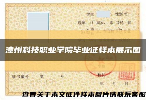 漳州科技职业学院毕业证样本展示图缩略图