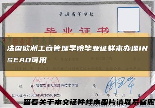 法国欧洲工商管理学院毕业证样本办理INSEAD可用缩略图