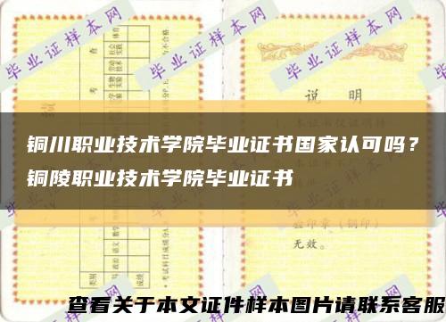 铜川职业技术学院毕业证书国家认可吗？铜陵职业技术学院毕业证书缩略图
