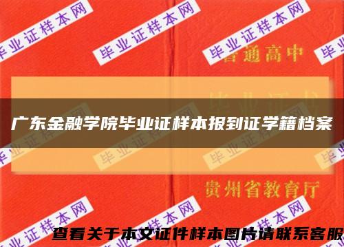 广东金融学院毕业证样本报到证学籍档案缩略图