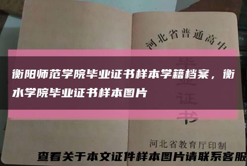 衡阳师范学院毕业证书样本学籍档案，衡水学院毕业证书样本图片缩略图