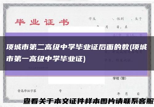 项城市第二高级中学毕业证后面的数(项城市第一高级中学毕业证)缩略图